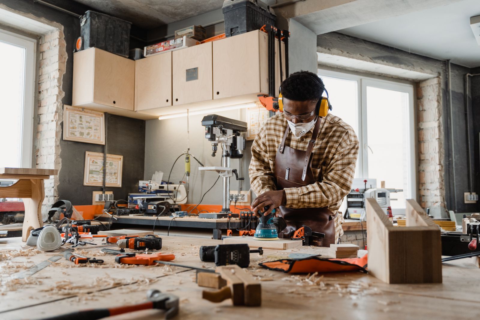 Craftsman at work in a workshop